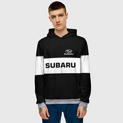 Толстовка-худи мужская Subaru: Black Sport, цвет: 3D-меланж — фото 2