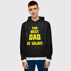 Толстовка-худи мужская The Best Dad in Galaxy, цвет: 3D-белый — фото 2