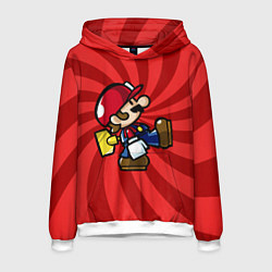Толстовка-худи мужская Super Mario: Red Illusion, цвет: 3D-белый