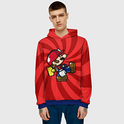 Толстовка-худи мужская Super Mario: Red Illusion, цвет: 3D-синий — фото 2
