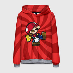 Толстовка-худи мужская Super Mario: Red Illusion, цвет: 3D-меланж