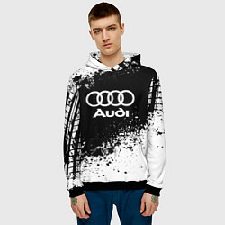 Толстовка-худи мужская Audi: Black Spray, цвет: 3D-черный — фото 2