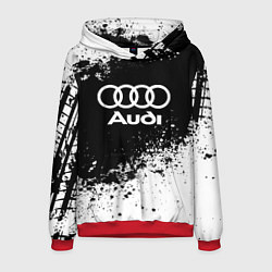 Толстовка-худи мужская Audi: Black Spray, цвет: 3D-красный