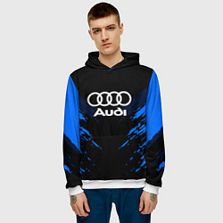 Толстовка-худи мужская Audi: Blue Anger, цвет: 3D-белый — фото 2