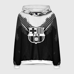 Толстовка-худи мужская FC Barcelona: Black Style, цвет: 3D-белый