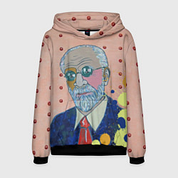 Толстовка-худи мужская Зигмунд Фрейд, цвет: 3D-черный