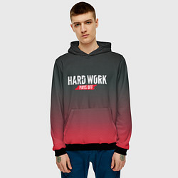 Толстовка-худи мужская Hard Work Pays Off: Red, цвет: 3D-черный — фото 2