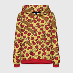 Толстовка-худи мужская Любитель пиццы, цвет: 3D-красный