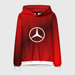 Толстовка-худи мужская Mercedes: Red Carbon, цвет: 3D-белый