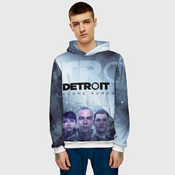 Толстовка-худи мужская Detroit: Become Human, цвет: 3D-белый — фото 2