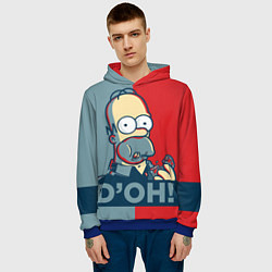 Толстовка-худи мужская Homer Simpson DOH!, цвет: 3D-синий — фото 2