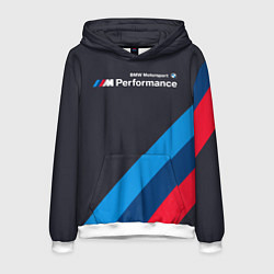 Толстовка-худи мужская BMW M Performance, цвет: 3D-белый