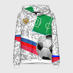 Толстовка-худи мужская Русский футбол, цвет: 3D-белый