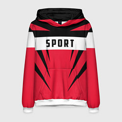 Толстовка-худи мужская Sport: Red Style, цвет: 3D-белый