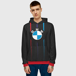 Толстовка-худи мужская BMW: Three Lines, цвет: 3D-красный — фото 2