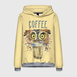 Толстовка-худи мужская Owls like coffee, цвет: 3D-меланж