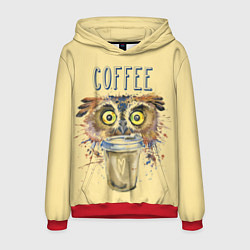 Толстовка-худи мужская Owls like coffee, цвет: 3D-красный