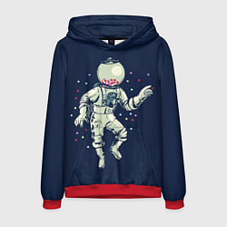 Толстовка-худи мужская Космонавт и конфеты, цвет: 3D-красный