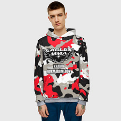 Толстовка-худи мужская Khabib Nurmagomedov: Red Camo, цвет: 3D-меланж — фото 2