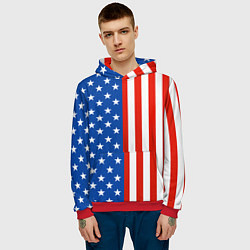 Толстовка-худи мужская American Patriot, цвет: 3D-красный — фото 2