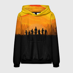 Толстовка-худи мужская Red Dead Redemption: Orange Sun, цвет: 3D-черный