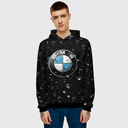 Толстовка-худи мужская BMW под Дождём, цвет: 3D-черный — фото 2