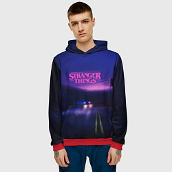 Толстовка-худи мужская Stranger Things: Neon Road, цвет: 3D-красный — фото 2