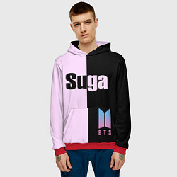 Толстовка-худи мужская BTS Suga, цвет: 3D-красный — фото 2