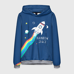 Толстовка-худи мужская Rainbow Space, цвет: 3D-меланж
