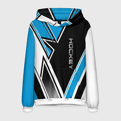 Толстовка-худи мужская Hockey black blue white, цвет: 3D-белый