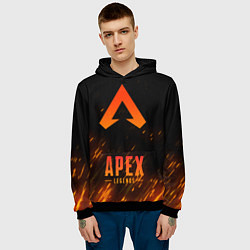 Толстовка-худи мужская Apex Legends: Orange Flame, цвет: 3D-черный — фото 2
