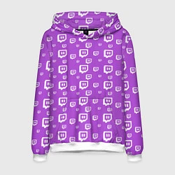 Толстовка-худи мужская Twitch: Violet Pattern, цвет: 3D-белый