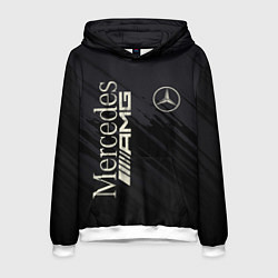 Толстовка-худи мужская Mercedes AMG: Black Edition, цвет: 3D-белый