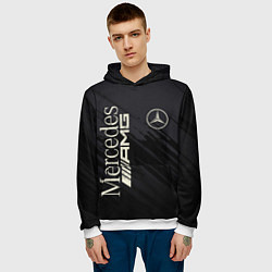 Толстовка-худи мужская Mercedes AMG: Black Edition, цвет: 3D-белый — фото 2