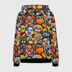 Толстовка-худи мужская Веселые собаки, цвет: 3D-черный