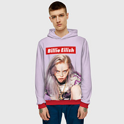 Толстовка-худи мужская Billie Eilish: Bored, цвет: 3D-красный — фото 2