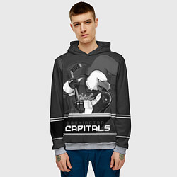 Толстовка-худи мужская Washington Capitals: Mono, цвет: 3D-меланж — фото 2