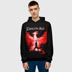 Толстовка-худи мужская Dragon Age, цвет: 3D-черный — фото 2