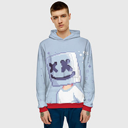 Толстовка-худи мужская Marshmello Pixel, цвет: 3D-красный — фото 2