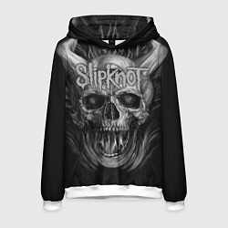 Толстовка-худи мужская Slipknot: Devil Skull, цвет: 3D-белый