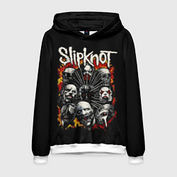 Толстовка-худи мужская Slipknot: Faces, цвет: 3D-белый