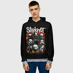 Толстовка-худи мужская Slipknot: Faces, цвет: 3D-меланж — фото 2