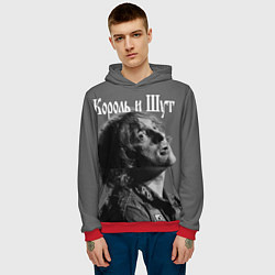 Толстовка-худи мужская Король и Шут, цвет: 3D-красный — фото 2
