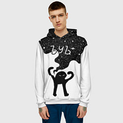 Толстовка-худи мужская Ъуъ съука - космос, цвет: 3D-белый — фото 2