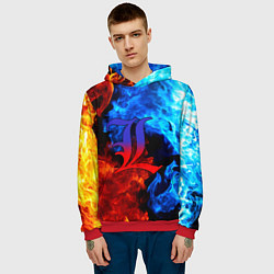 Толстовка-худи мужская L letter fire, цвет: 3D-красный — фото 2