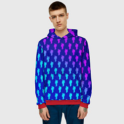 Толстовка-худи мужская Billie Eilish: Violet Pattern, цвет: 3D-красный — фото 2