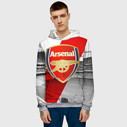Толстовка-худи мужская Arsenal, цвет: 3D-меланж — фото 2