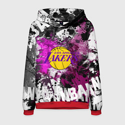 Толстовка-худи мужская Лос-Анджелес Лейкерс, Los Angeles Lakers, цвет: 3D-красный