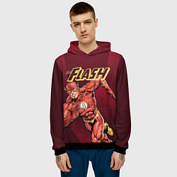 Толстовка-худи мужская The Flash, цвет: 3D-черный — фото 2