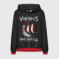 Толстовка-худи мужская Vikings Valhalla, цвет: 3D-красный